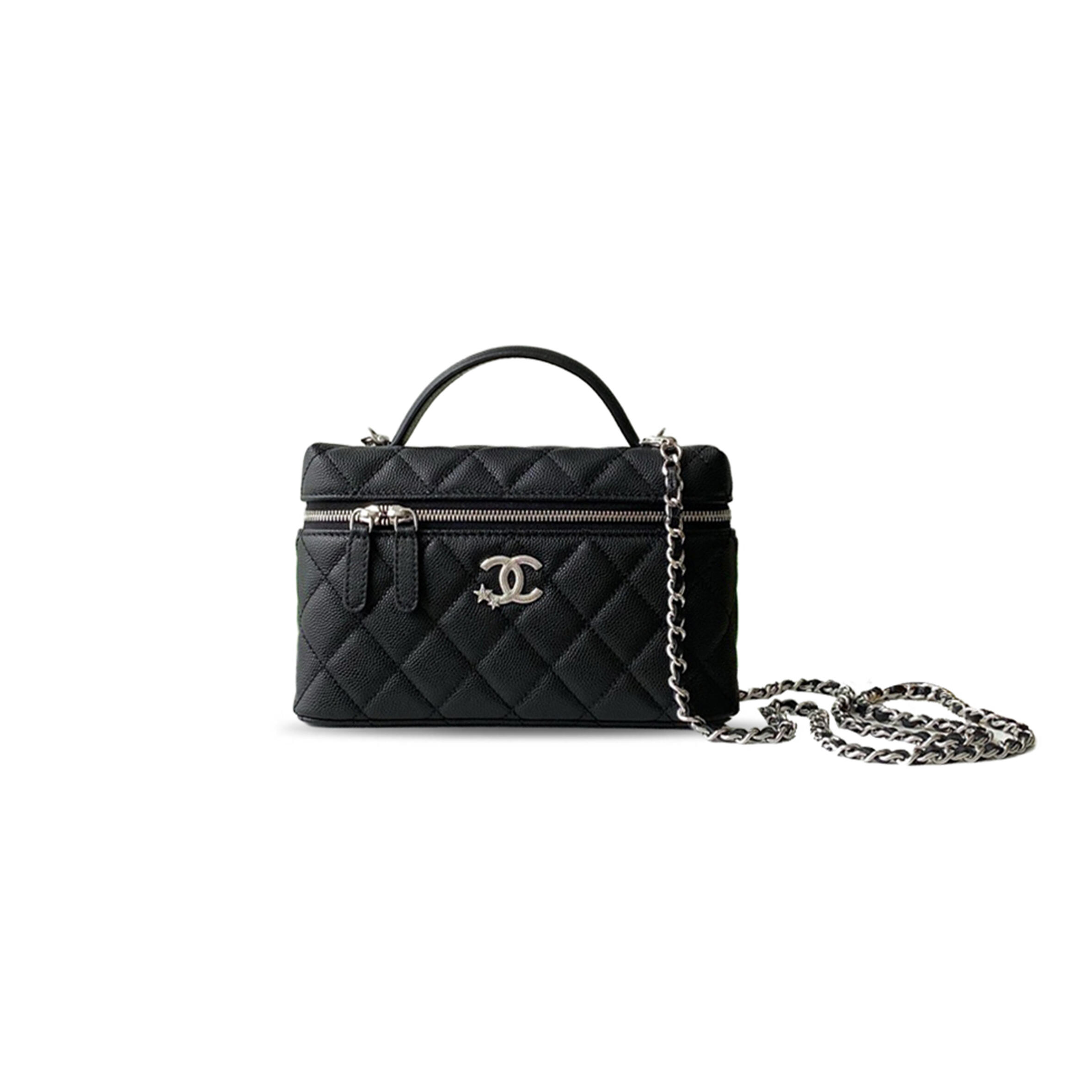 CHANEL MASTER VANITY HANDLE BLACK CAVIAR AP4854 (19*12*5cm)